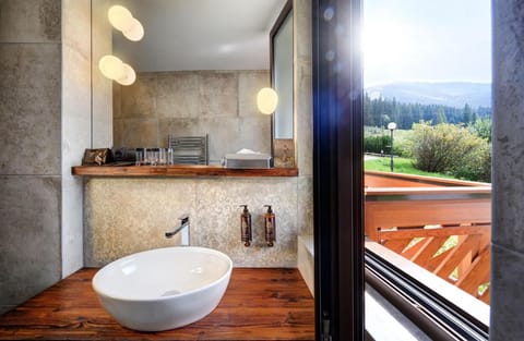 Natural landscape, Bathroom, Mountain view