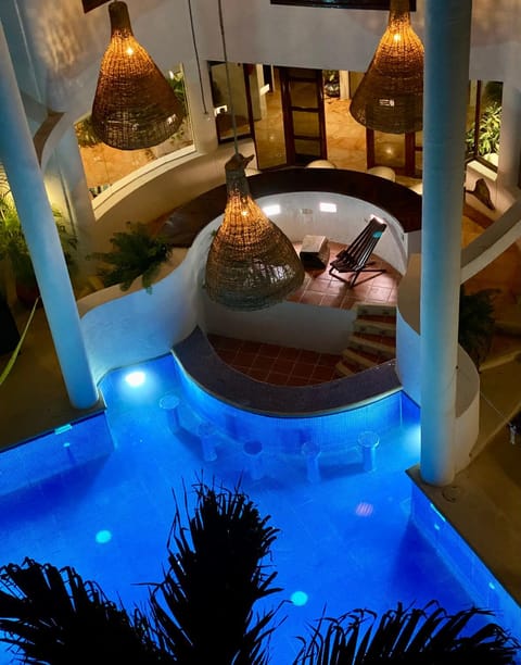 Night, Pool view, Swimming pool