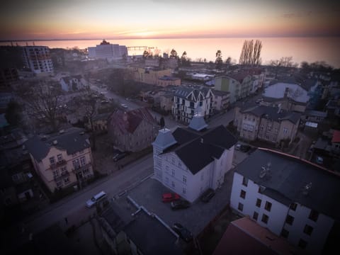 Off site, Bird's eye view, City view, Sunset