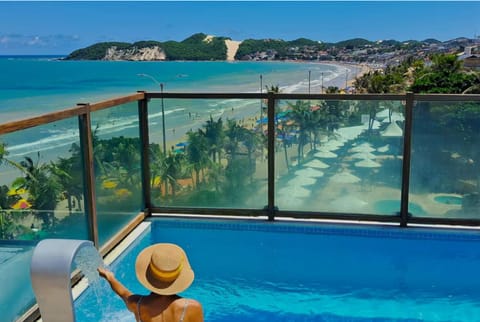 Natural landscape, View (from property/room), Balcony/Terrace, Pool view, Sea view, Swimming pool, sunbed