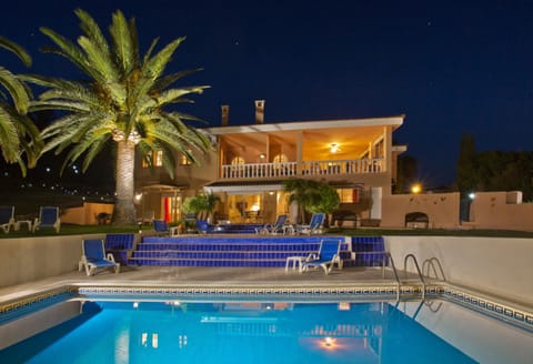 Property building, Night, Pool view, Swimming pool