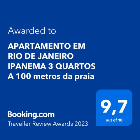 APARTAMENTO EM RIO DE JANEIRO IPANEMA 3 QUARTOS A 100 metros da praia Condo in Rio de Janeiro