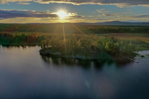 Natural landscape, Bird's eye view, Lake view, Sunset