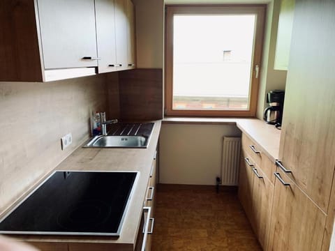 Kitchen or kitchenette, dishwasher, stove