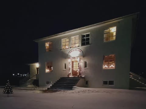 Property building, Facade/entrance, Night, Winter