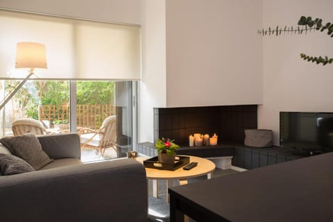 Living room, Seating area, Garden view