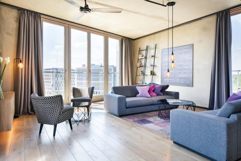 Living room, Seating area, City view