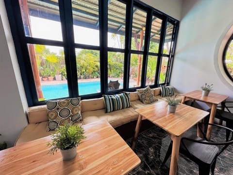 Lobby or reception, Seating area, Pool view