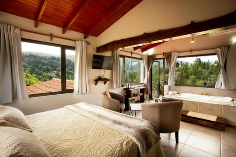 Bed, Natural landscape, View (from property/room), Bedroom, Mountain view