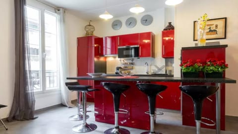 Stylish White and Red Apartments Condo in Antibes