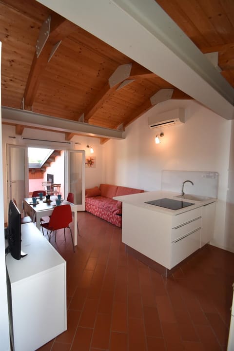 Kitchen or kitchenette, Living room, stove, air conditioner