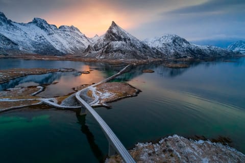 Nearby landmark, Day, Natural landscape, Bird's eye view, Winter, Mountain view, Sea view, Sunrise, Sunset