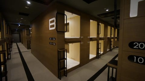 The Bed and Spa (male only) Capsule hotel in Saitama Prefecture