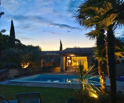 Property building, Garden, Swimming pool, Sunset