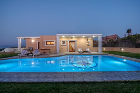 Property building, Night, Swimming pool