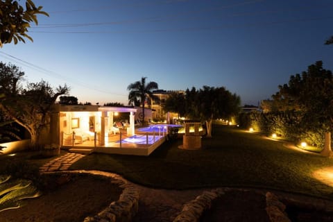 Property building, Night, Garden, Pool view, Swimming pool