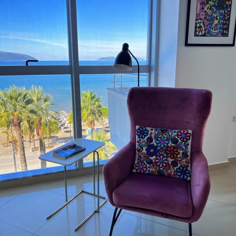 Living room, Seating area, Sea view