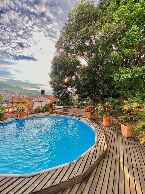 Day, Natural landscape, Garden, Garden view, Mountain view, Pool view, Swimming pool