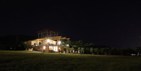 Property building, Night, Garden view