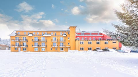 Property building, Facade/entrance, Winter, Garden, Mountain view