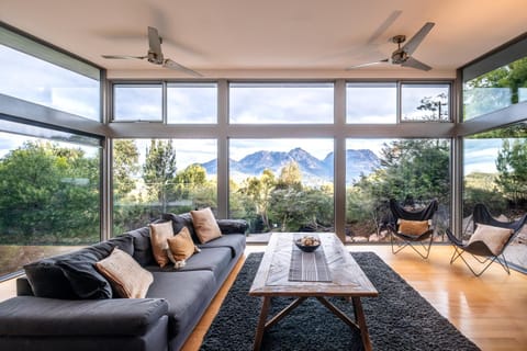 Natural landscape, Living room, Seating area, Mountain view