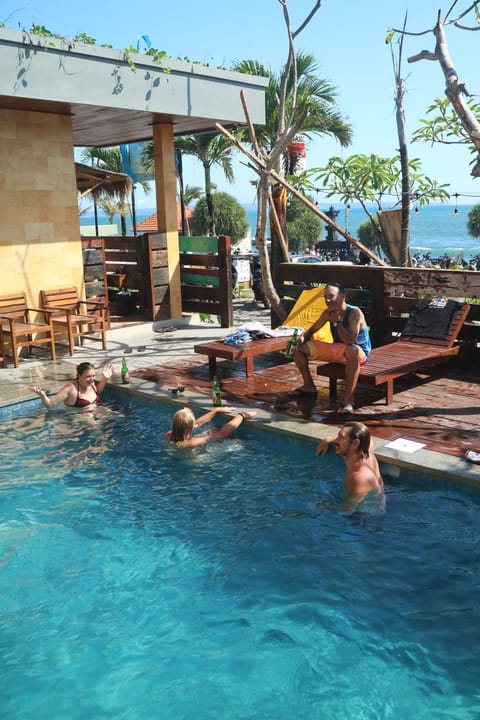 Swimming pool, group of guests