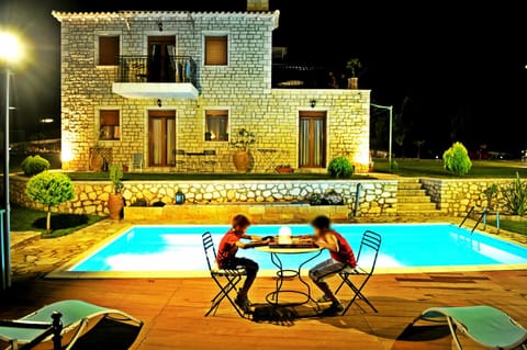 Night, Summer, On site, Swimming pool, Swimming pool