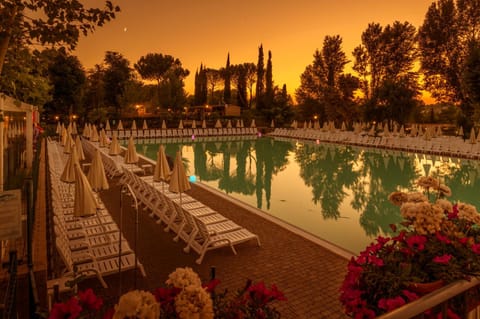 Swimming pool, Sunrise, Sunset