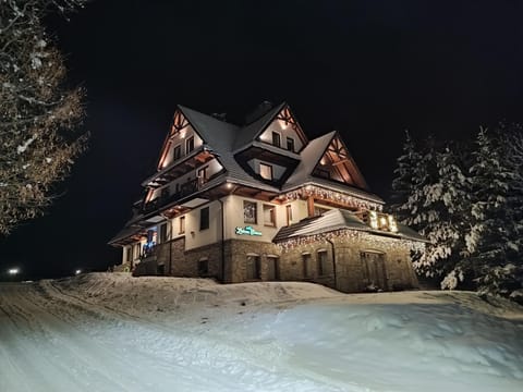 Property building, Night, Winter