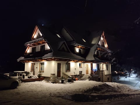 Property building, Night, Winter