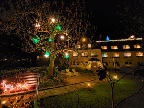 Property building, Winter, Garden