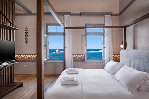 Bed, Bedroom, Sea view, Drinks