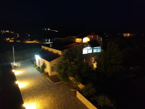 Property building, Facade/entrance, Night, Summer, On site