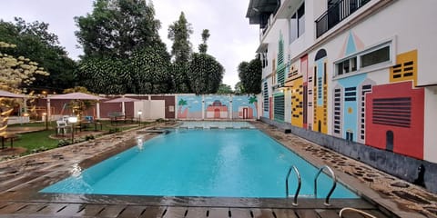 Property building, Pool view, Swimming pool