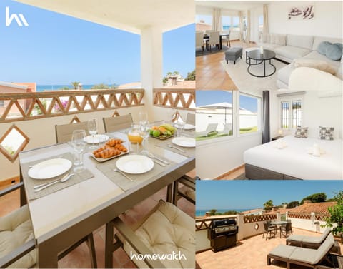 Patio, Day, BBQ facilities, View (from property/room), Balcony/Terrace, Living room, Seating area, Dining area, Bedroom, Sea view, towels