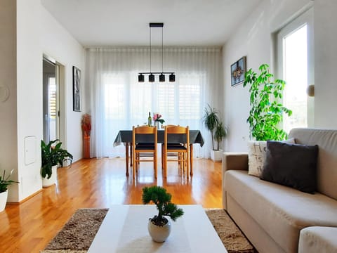 Living room, Seating area, Dining area, air conditioner