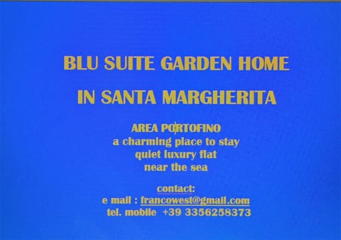 BLUE SUITE GARDEN FLAT in SANTA MARGHERITA Apartment in Rapallo