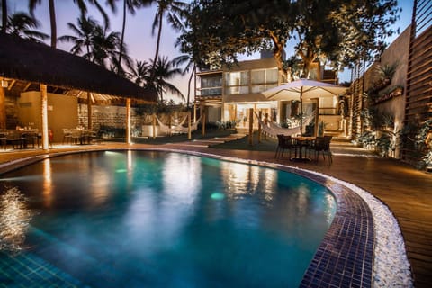 Property building, Night, Pool view, Swimming pool