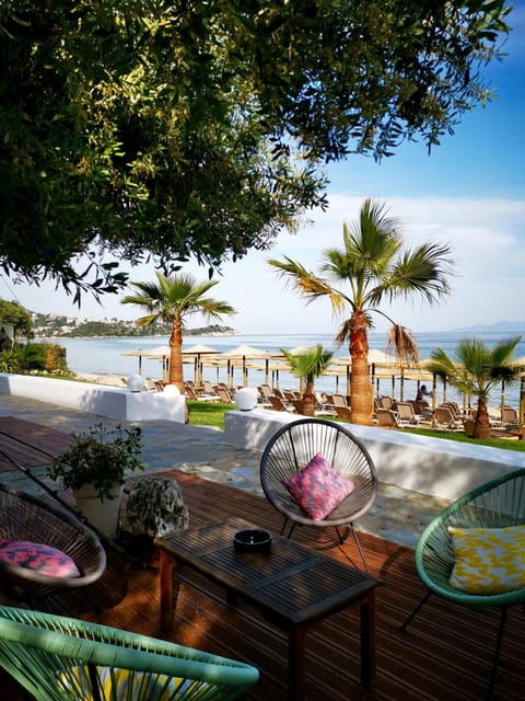 Balcony/Terrace, Decorative detail, Seating area, Dining area, Sea view