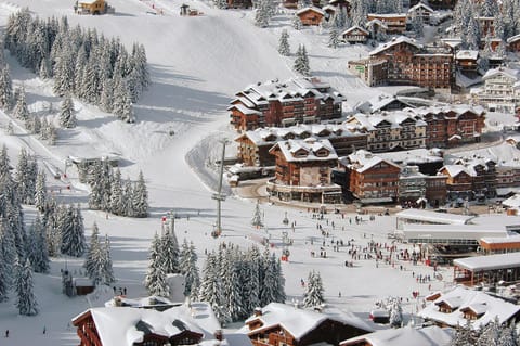 Facade/entrance, Day, People, Natural landscape, Bird's eye view, Winter, Skiing, City view, group of guests