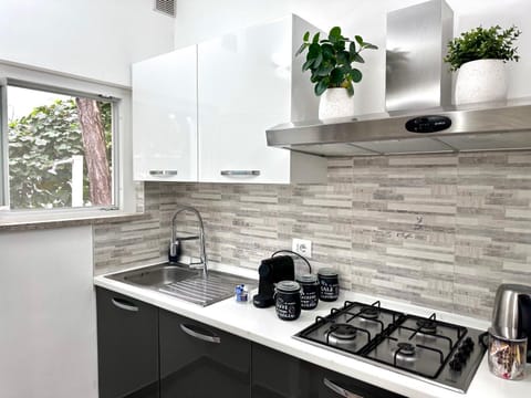 Coffee/tea facilities, Kitchen or kitchenette, stove