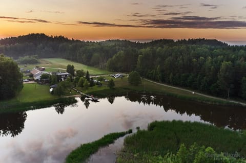 Natural landscape, Bird's eye view, Lake view, Mountain view, Sunset