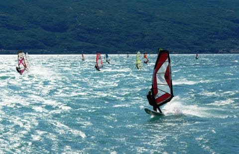 Natural landscape, Windsurfing, Lake view, Mountain view