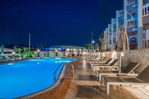 Night, Pool view, Swimming pool