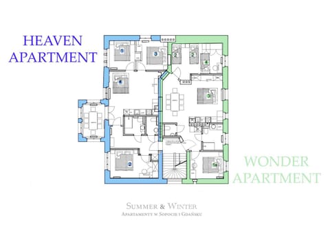 Family Luxury Wonder Heaven Apartment, 50m to M Cassino, first with 3 badrooms&studio, second with 2 badrooms&studio, parking w cenie Condominio in Sopot