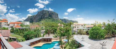 Natural landscape, Mountain view, Swimming pool