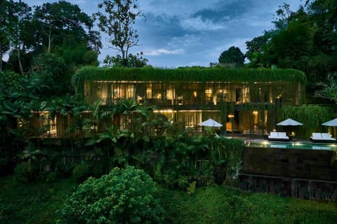 Property building, Night, Garden view, Swimming pool