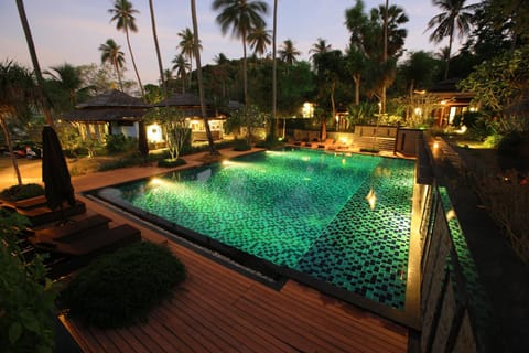 Pool view, Sunset