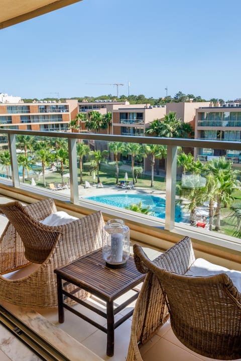 View (from property/room), Balcony/Terrace, Pool view, Swimming pool