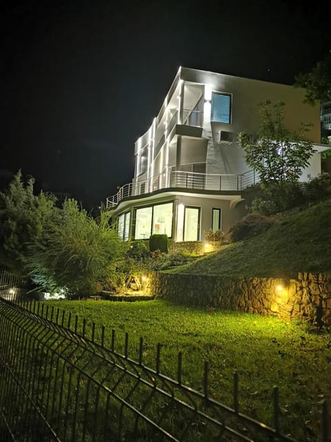 Property building, Night, Garden, Garden view